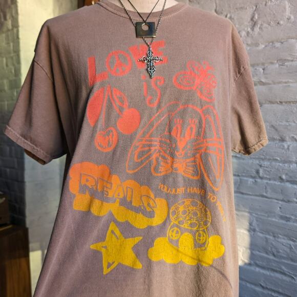 Urban Outfitters Groovy Graphic Tee Retro 70s Oversize Grunge Psychedelic Tshirt - Picture 4 of 8